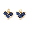 Rack Plating Brass Micro Pave Cubic Zirconia Charms ZIRC-I057-25G-2