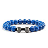 Blue turquoise alloy dumbbell jewelry bracelet for men's high-end and versatile accessories GK5142-12-1