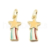 Brass Enamel Charms KK-L237-028G-05-1