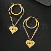 Stainless Steel Tassel Heart with LOVE Hoop Earrings VU5295-2