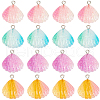 SUNNYCLUE 32Pcs 4 Colors Gradient Color Transparent Resin Pendants RESI-SC0003-31-1
