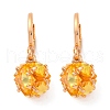 Brass Micro Pave Cubic Zirconia Leverback Earrings EJEW-K300-58G-02-4