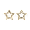Star Brass Micro Pave Cubic Zirconia Ear Studs EJEW-D304-33G-2