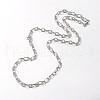 Tarnish Resistant Unisex 304 Stainless Steel Textured Cable Chain Necklaces STAS-L127-01P-1