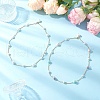 2Pcs 2 Colors Round Shell Pearl & 304 Stainless Steel Handmade Link Chain Necklaces NJEW-JN05301-1