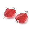 Transparent Frosted Glass Connector Charms PALLOY-JF02186-3