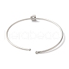 Rack Plating Brass Micro Pave Clear Cubic Zirconia Letter Open Cuff Bangles BJEW-A018-01P-D-3