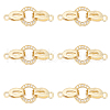 CHGCRAFT 6 Sets Brass Micro Pave Cubic Zirconia Fold Over Clasps KK-CA0002-73-8