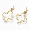 Brass Stud Earrings X-KK-S348-374-2