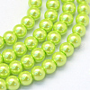 Baking Painted Pearlized Glass Pearl Round Bead Strands X-HY-Q330-8mm-66-1