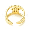 Clear Cubic Zirconia Star Open Cuff Ring for Women ZIRC-P096-13G-3