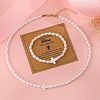 Plastic Imitation Pearl Oval Beads Bracelets & Necklaces Sets FS-WG9F44C-02-2