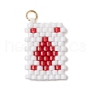 Cylinder Seed Flat Round Pendants PALLOY-MZ00594-01-1