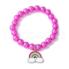 ABS Plastic Imitation Pearl Beads Stretch Bracelets BJEW-JB11584-02-4