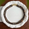 Natural Tiger Eye Round Beaded Double Layer Necklaces FS-WG27A05-01-2