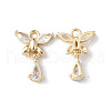 Brass Pave Cubic Zirconia Charms X-KK-G462-09KCG-1