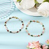 2Pcs 2 Colors Glass Beaded Link Bracelets for Women BJEW-JB11976-1