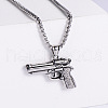 Punk Hip-hop Stainless Steel Pistol Shaped Pendant Necklaces for Men SS2788-1-1