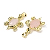 Natural Rose Quartz & Brass Pendants KK-F887-01G-15-2