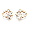 Brass Micro Pave Clear Cubic Zirconia Charms KK-T056-57G-NF-2