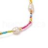 Colorful Miyuki & Imitation Pearl Braided Bead Bracelet Set WC1119-2