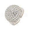 Real Platinum Plated Brass Micro Pave Clear Cubic Zirconia Cuff Rings RJEW-L113-017P-03-1