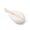 9Pcs Natural Cowrie Shell Pendants PALLOY-JF03700-01-4