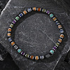 Natural Mixed Gemstone Cylinder Beads Stretch Bracelets for Men VL2567-2