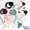 FIBLOOM 6Pcs 6 Colors Velvet Flower Collar Choker Necklaces Set NJEW-FI0001-09-3