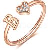 Adjustable Brass Rhinestone Cuff Rings FS-WG29D83-50-1