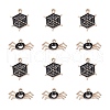 50Pcs 2 Styles Light Gold Plated Alloy Pendants ENAM-LS0001-28LG-2