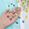 18Pcs 9 Styles Natural Green Aventurine & Amethyst & Rose Quartz Connector Charms PALLOY-HY00037-3