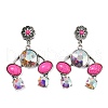 Alloy Synthetic Turquoise Dangle Stud Earrings EJEW-U053-08AS-4