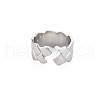 Non-Tarnish 304 Stainless Steel Grooved Open Cuff Ring for Women RJEW-S405-244P-2