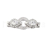 925 Sterling Silver Micro Pave Clear Cubic Zirconia Fold Over Clasps STER-P060-39P-1