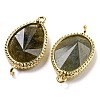 Natural Mixed Stone Faceted Teardrop Connector Charms G-M431-02G-3