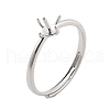 Flat Round Brass Adjustable Ring Settings KK-G527-01B-P-1