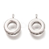 Brass Micro Pave Clear Cubic Zirconia Charms ZIRC-B002-43P-1