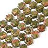 Natural Unakite Beads Strands G-G144-A01-01-1