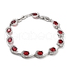 Platinum Alloy Teardrop Link Chain Bracelets BJEW-A005-01C-1