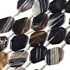 Natural Banded Agate/Striped Agate Beads Strands G-G196-A02-02-2