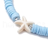 Flat Round Handmade Polymer Clay Heishi Beaded Stretch Bracelets BJEW-JB11802-02-3