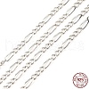 Anti-Tarnish Rhodium Plated 925 Sterling Silver Figaro Chains STER-F052-03P-3
