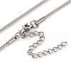 Non-Tarnish 304 Stainless Steel Round Snake Chain Necklaces for Women NJEW-G140-06C-P-3