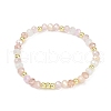 Faceted Round Electroplate Glass Beads Stretch Bracelets for Women BJEW-JB11625-03-2