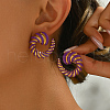 Stainless Steel Enamel Vortex Spiral Stud Earrings LD7600-3-1