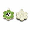Rack Plating Alloy Enamel Pendants ENAM-T014-01B-RS-2