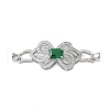Bowknot Brass Micro Pave Cubic Zirconia Fold Over Clasps KK-A252-17P-1