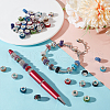 Unicraftale 75Pcs 15 Colors Polymer Clay Rhinestone European Large Hole Beads with Silver Color Plated Brass Cores FIND-UN0015-84-2