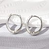 Brass Huggie Hoop Earrings EJEW-C502-11P-1